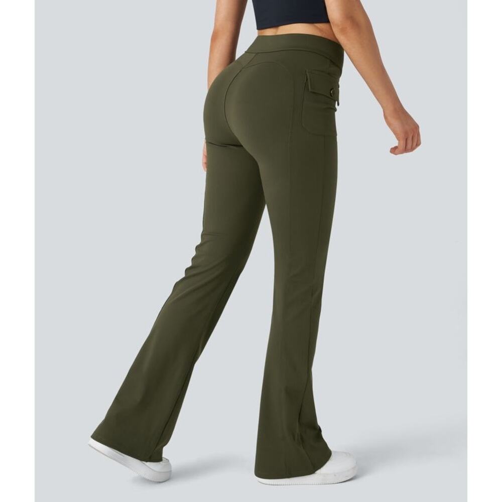 NWT Halara Forest Night Flare Cargo Pants Petite Small DayStretch - Picture 2 of 7